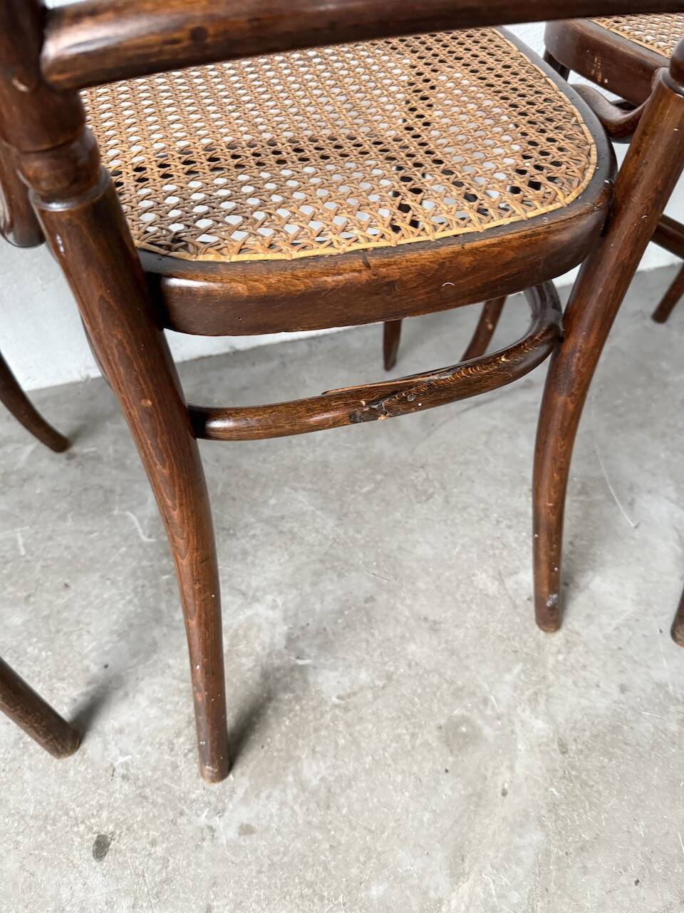 Set of 4 Fischel cane bistro chairs