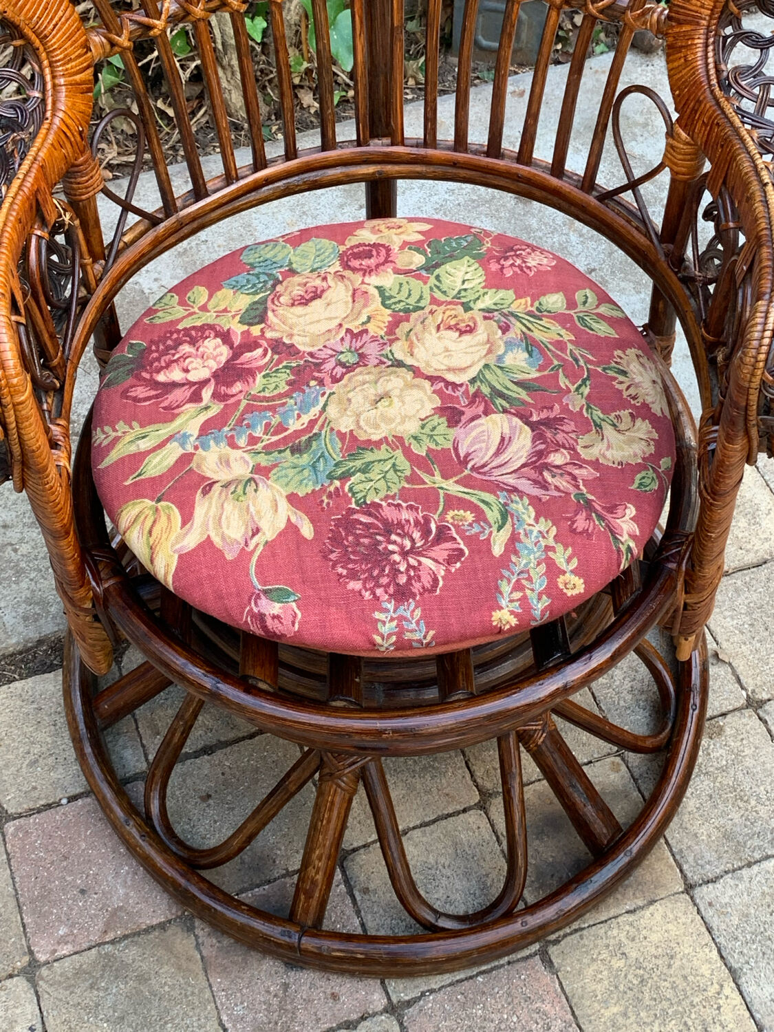 Emmanuelle rattan armchair Peacock 1960