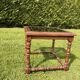 Table basse en chêne, plateau en verre fumé
