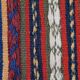 Wool Kilim Rug Earthy Beige, Vibrant Blue & Red 128 x 116 cm