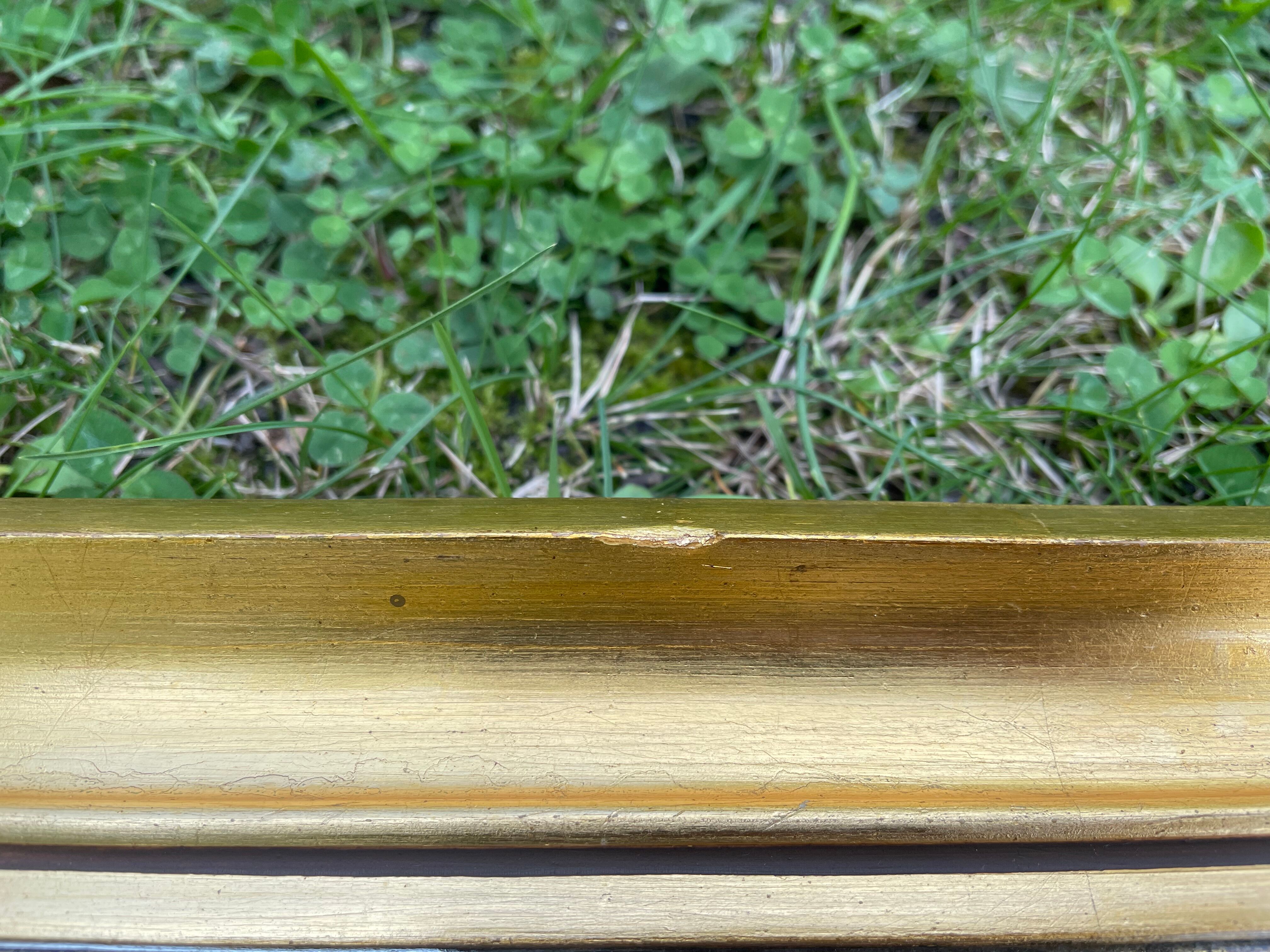 Vintage rectangular mirror in gilded wood h49 xl35