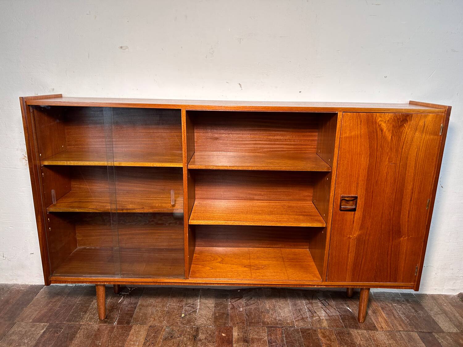 Mid century retro vintage teak bookcase sideboard