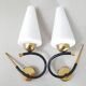 Pair of vintage Arlus wall lights 1950