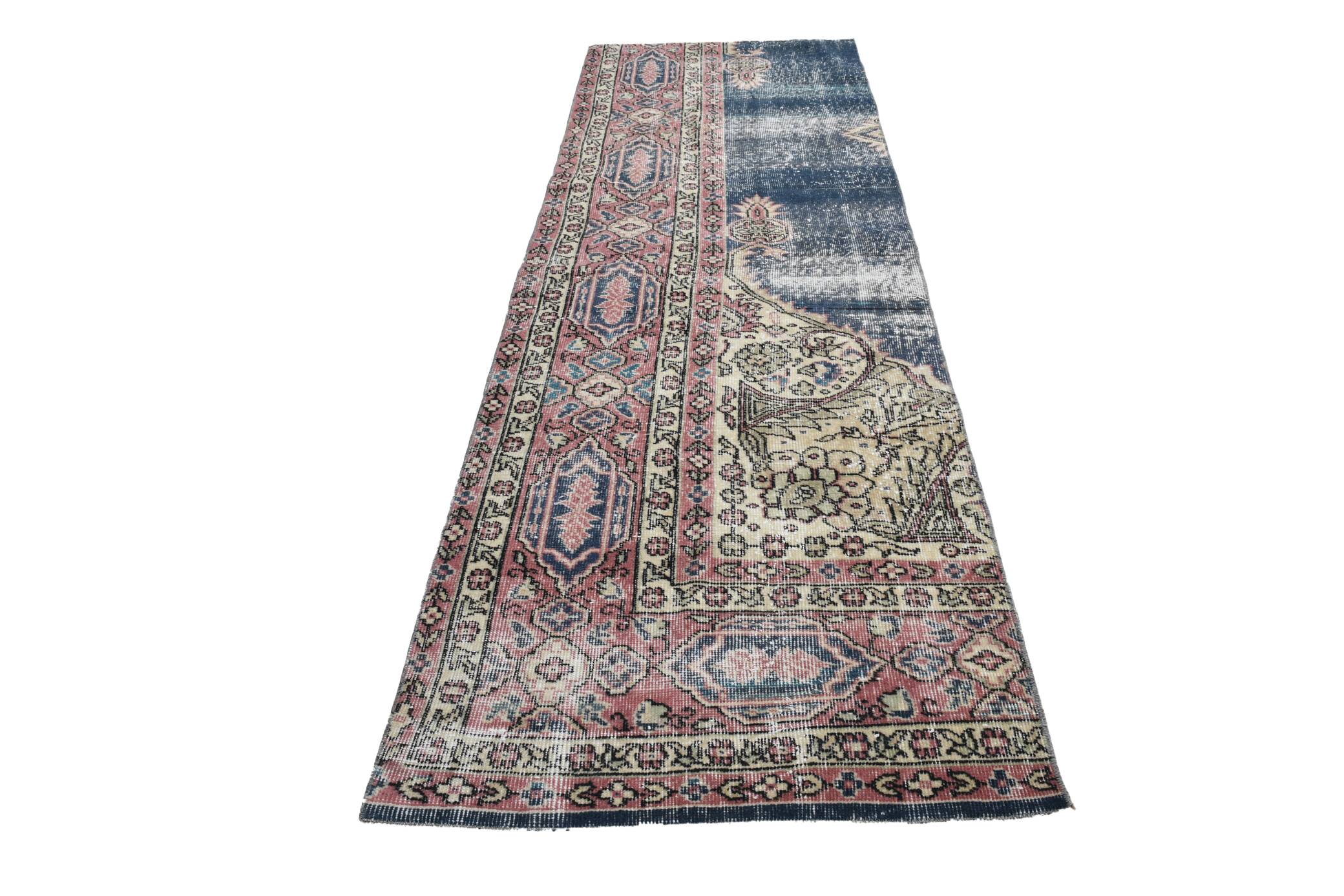 Navy Blue Vintage Runner Rug, 75x231Cm SK 6884