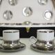 Silver and tin coffee set, 1970s, set of 25
