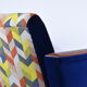 Mid-century armchair, 1960s, fully restored, blue velvet
