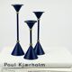 Ensemble de trois bougeoirs bleu foncé