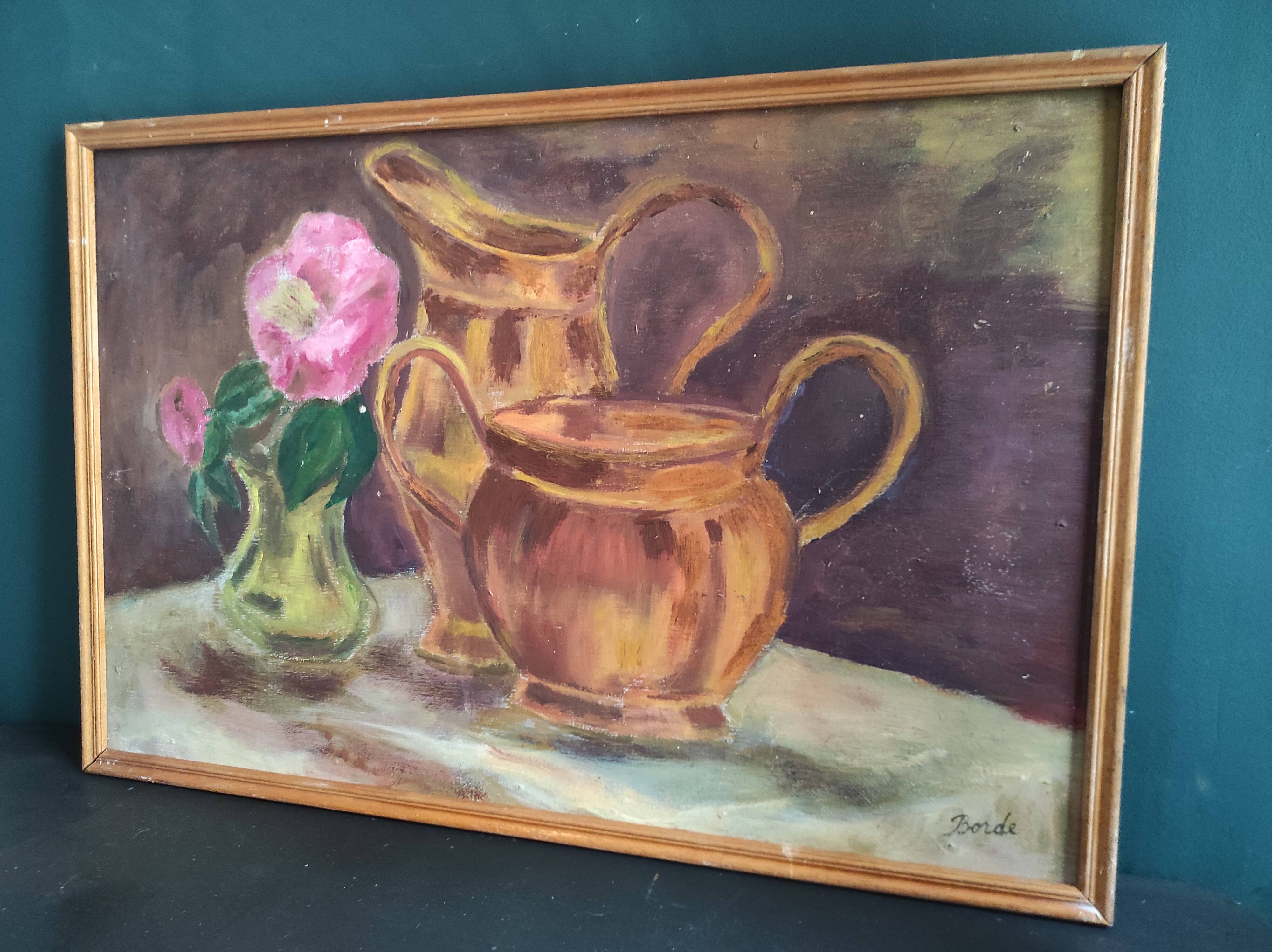 French vintage still life, signed Borde