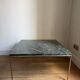 Vintage coffee table in green marble and brass, 1960s-70s.