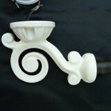 Pair of decotec enamelled cast iron sconces