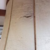 Brass trpode floor lamp, pig bladder lampshade