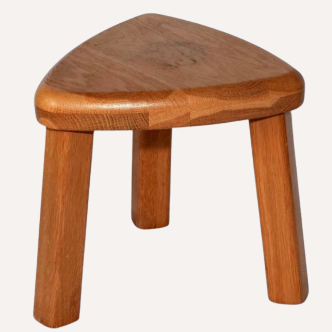 Brutalist oak organic curved oval side or nesting tables, Dutch ca 1960