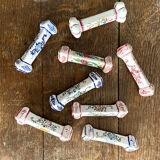 Set of 8 knife holders in painted earthenware