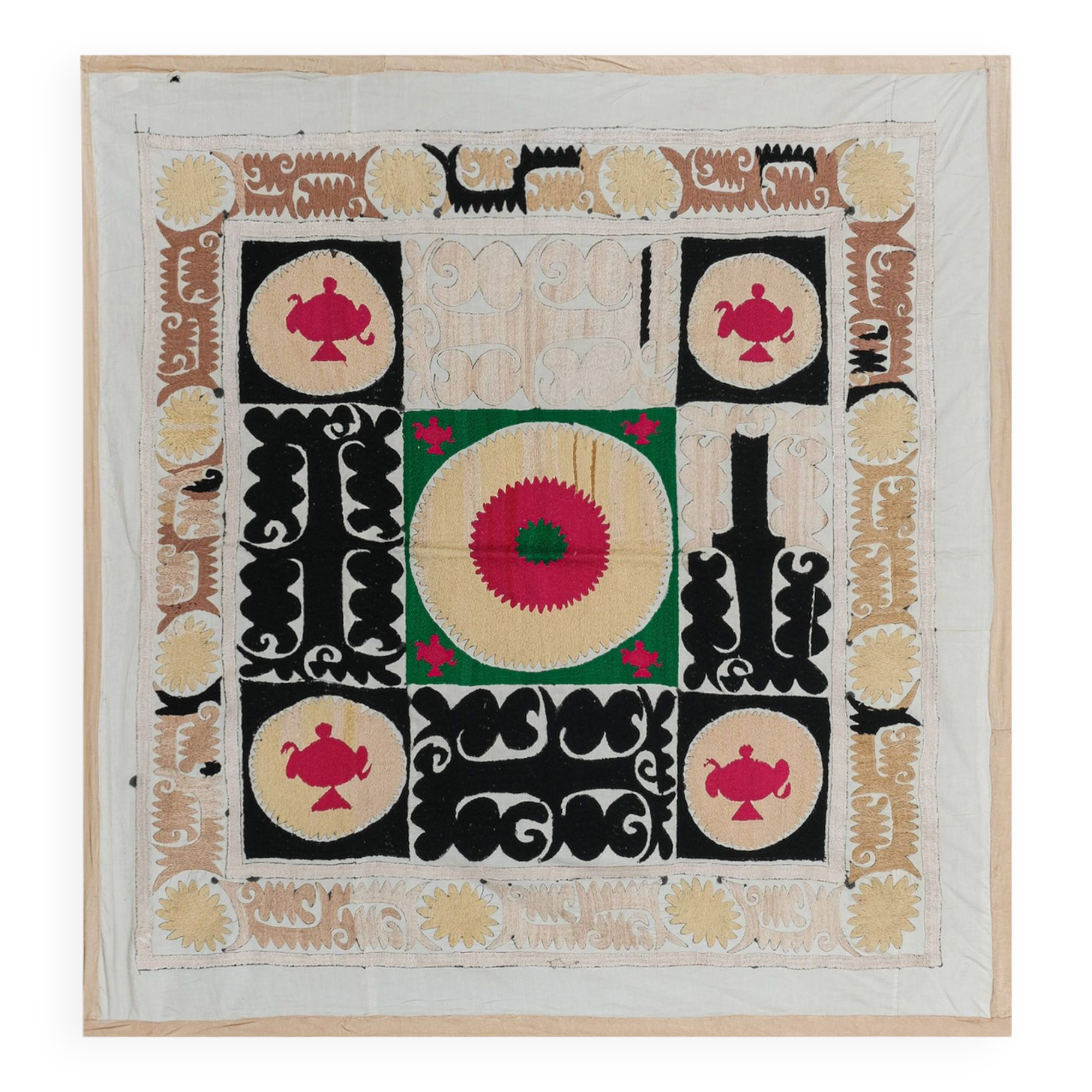 Tapis noué à la main, tapis turc vintage 128x130 cm
