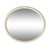 Oval mirror in white melaminate wood