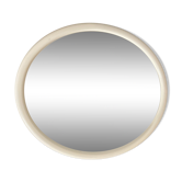 Oval mirror in white melaminate wood