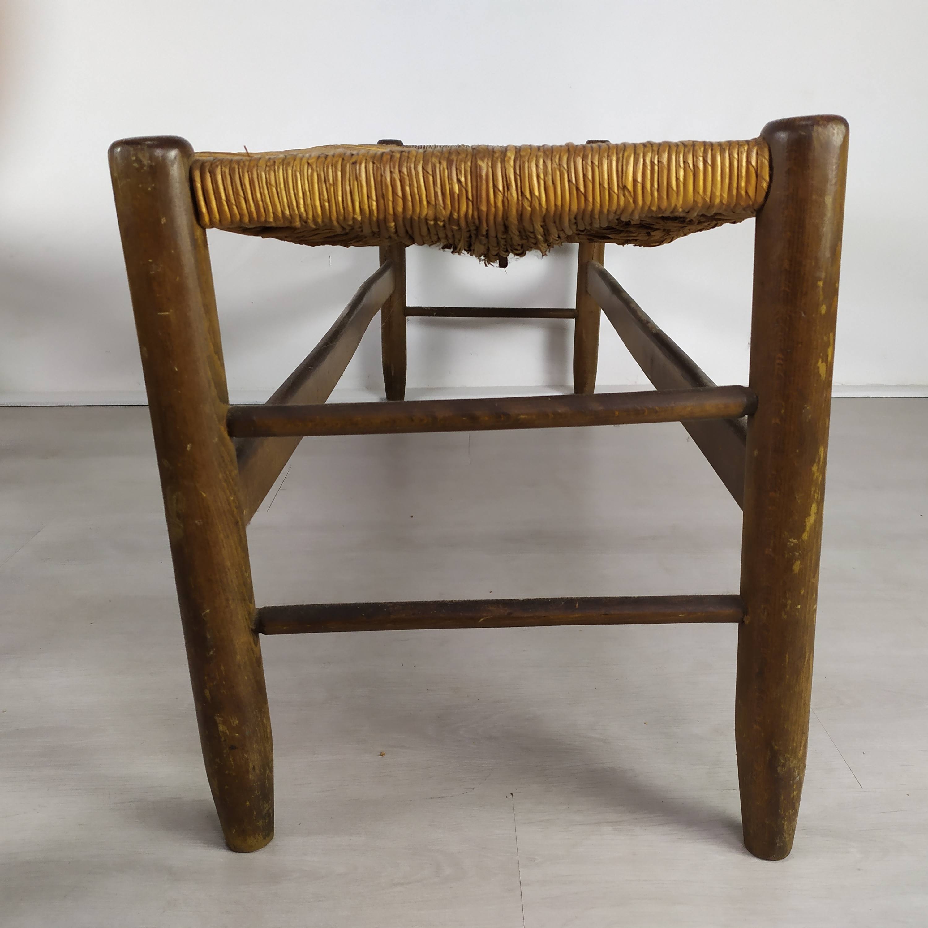 Tabourets et banquette paillé