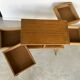 Vintage worker tapered feet with 4 swivel drawers - 1960