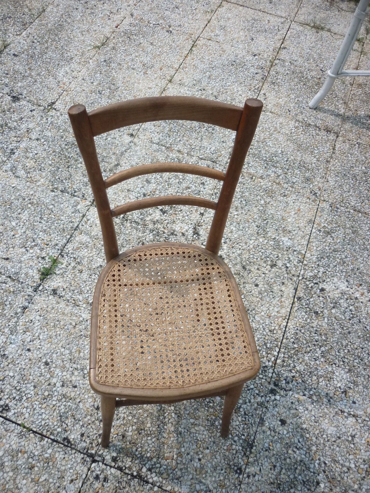 Wooden bistro style cane chair
