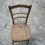 Wooden bistro style cane chair