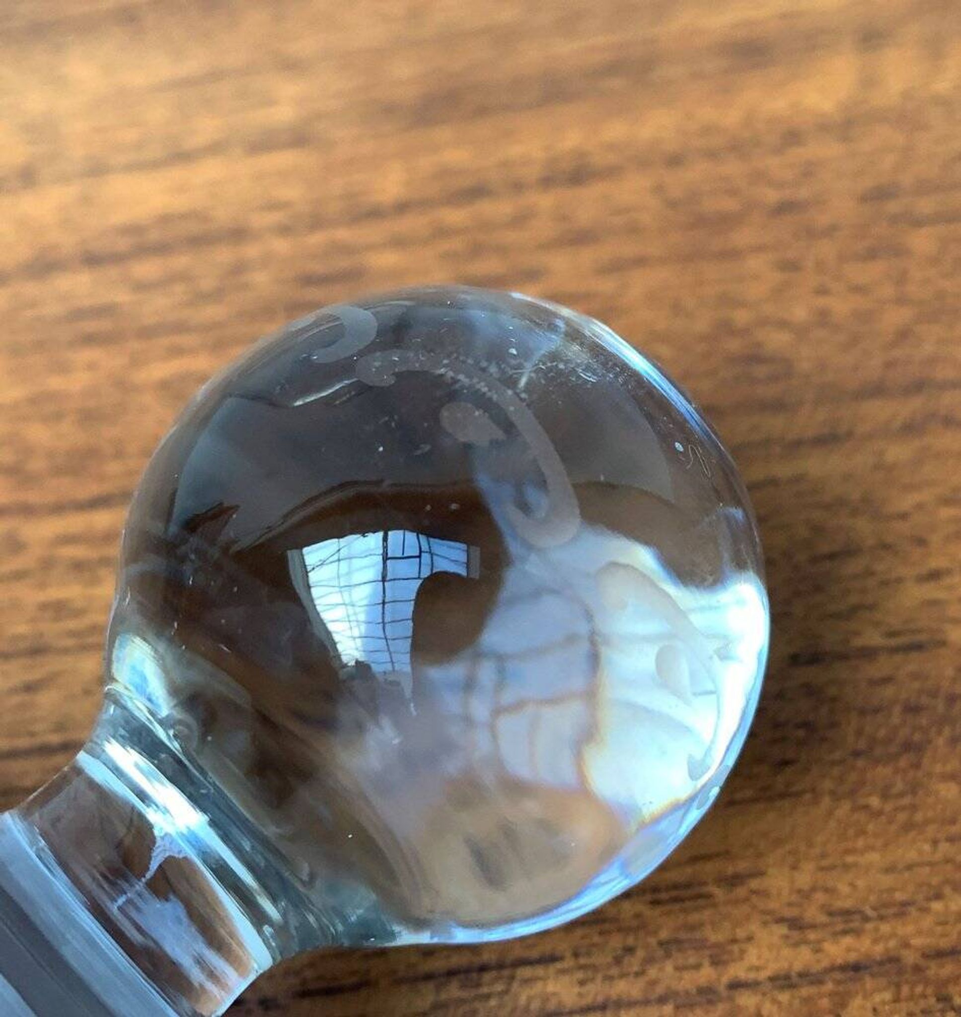 Bouteille en verre danoise vintage avec gravure