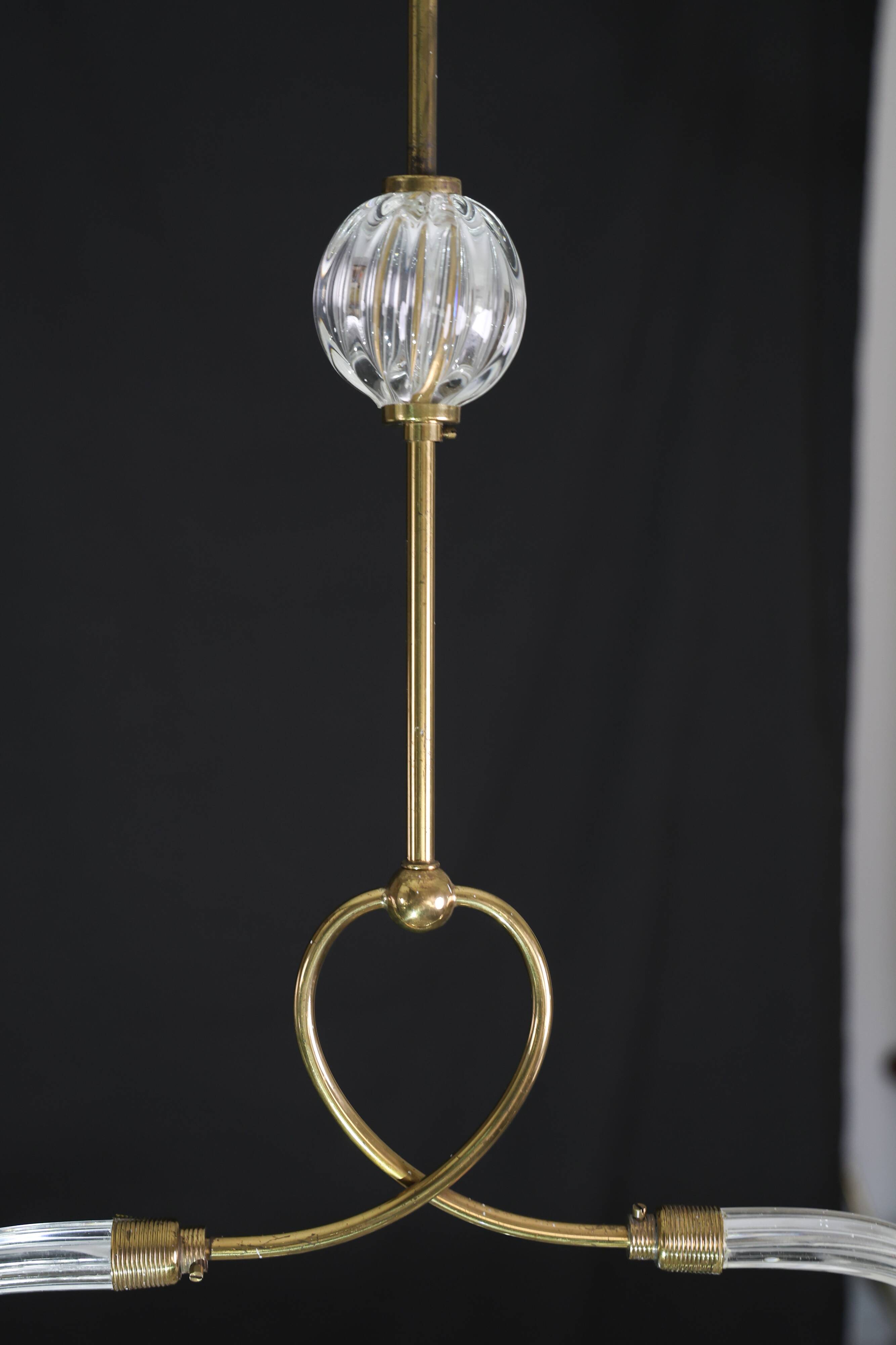 Amazing Art Decò Murano Glass Pendant Chandelier by Ercole Barovier, 1940s