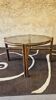 Table basse en bambou et verre fumé 1970