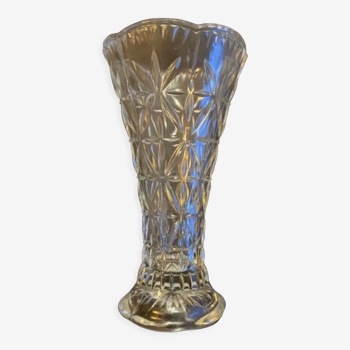 Vase vintage année 50/60 en verre ciselé