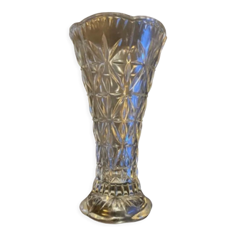 Vase vintage année 50/60 en verre ciselé