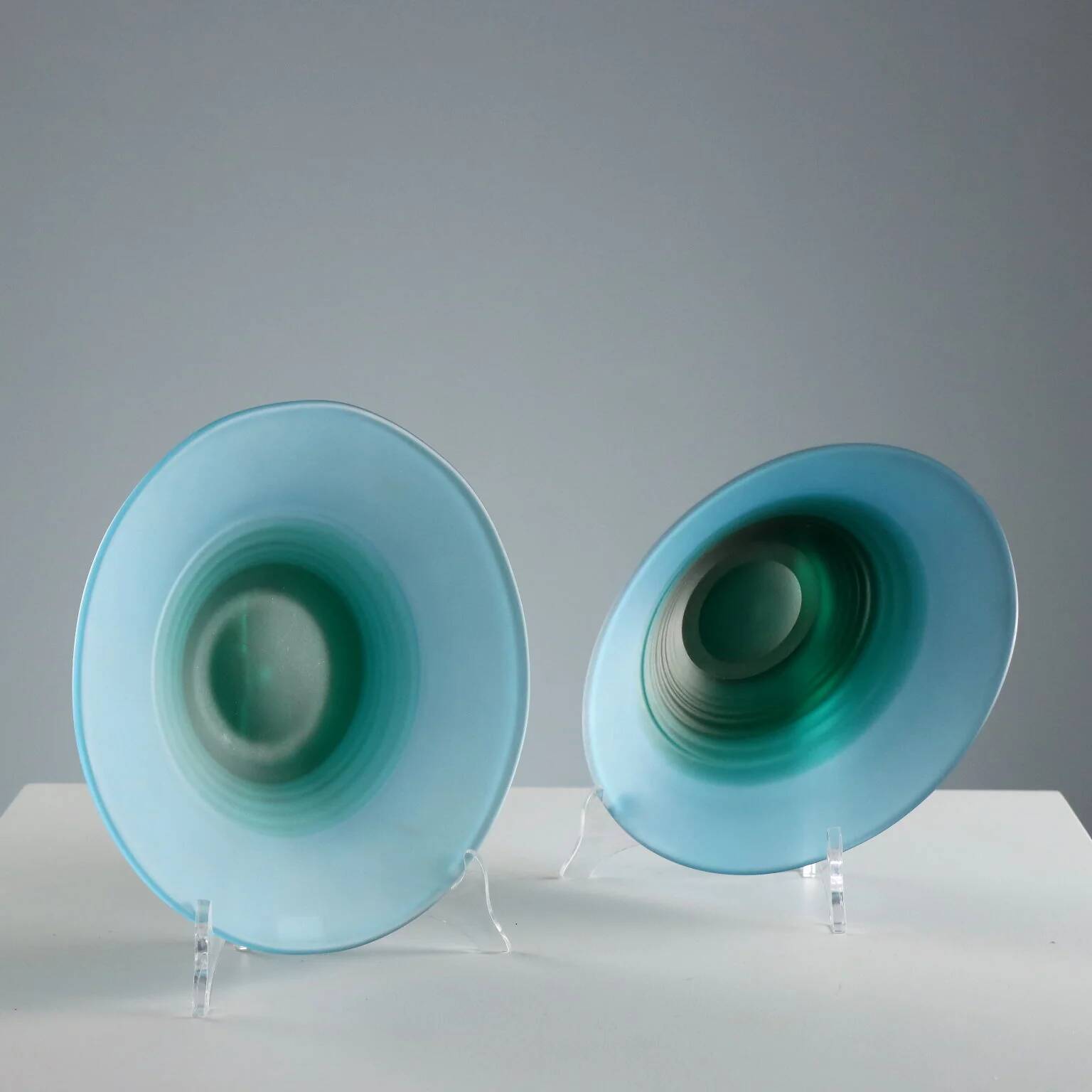 Vintage bowl and saucers VeArt in Murano glass, Italy, 1970s.