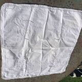 Pillowcase, white cotton cushion cover, embroidered with flowers with days, art deco
