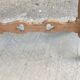 Lyre leg table in natural wood, one drawer, vintage