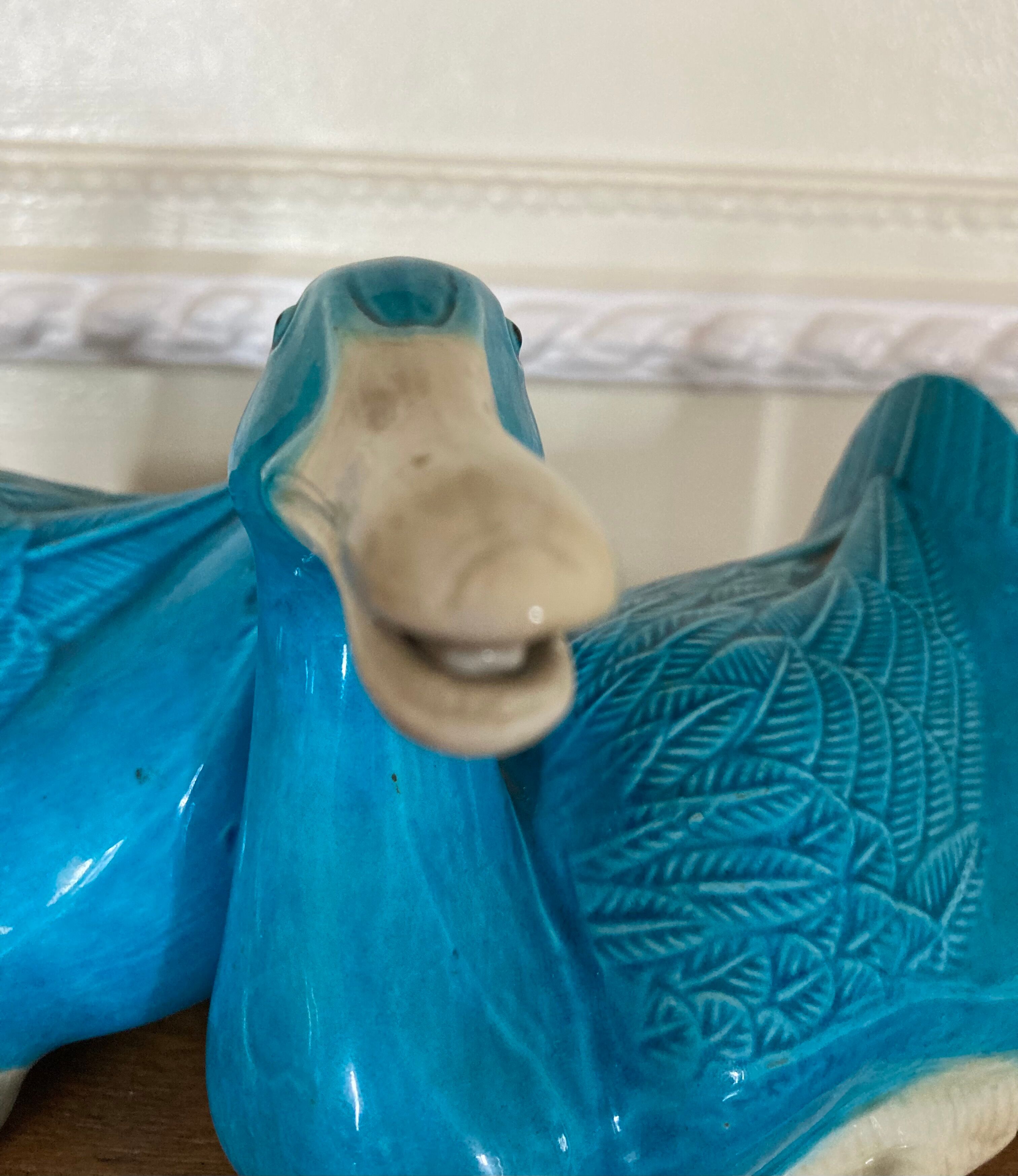Paire de canards en porcelaine de Chine - milieu XXeme