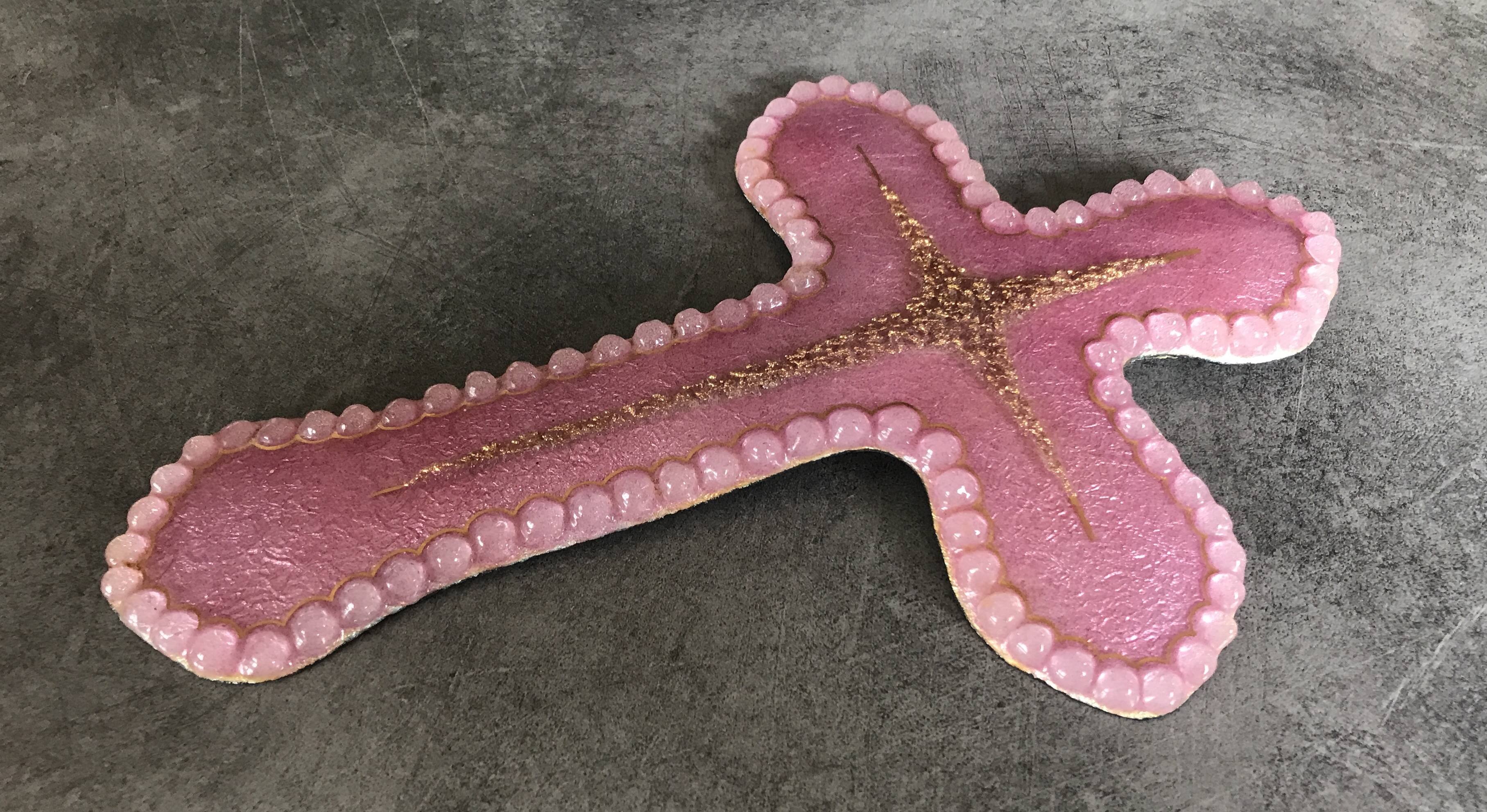 Religious wall cross in artistic enamel on silver signed P.BONNET, Limoges