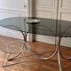 Table verre fumé /chrome vintage 70'
