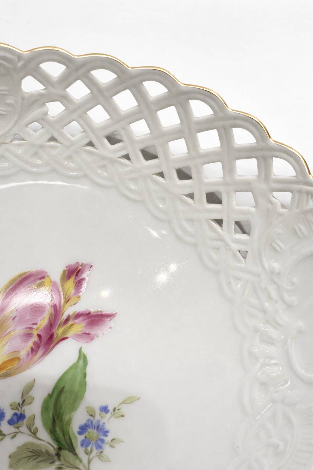 Reticulated Porcelain Cup from Meissen with Floral Decoration - c. 1970