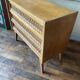 Commode vintage bois et rotin 1950