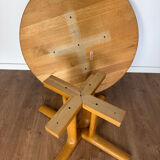 Scandinavian round coffee table in elm – Dyrlund, Denmark