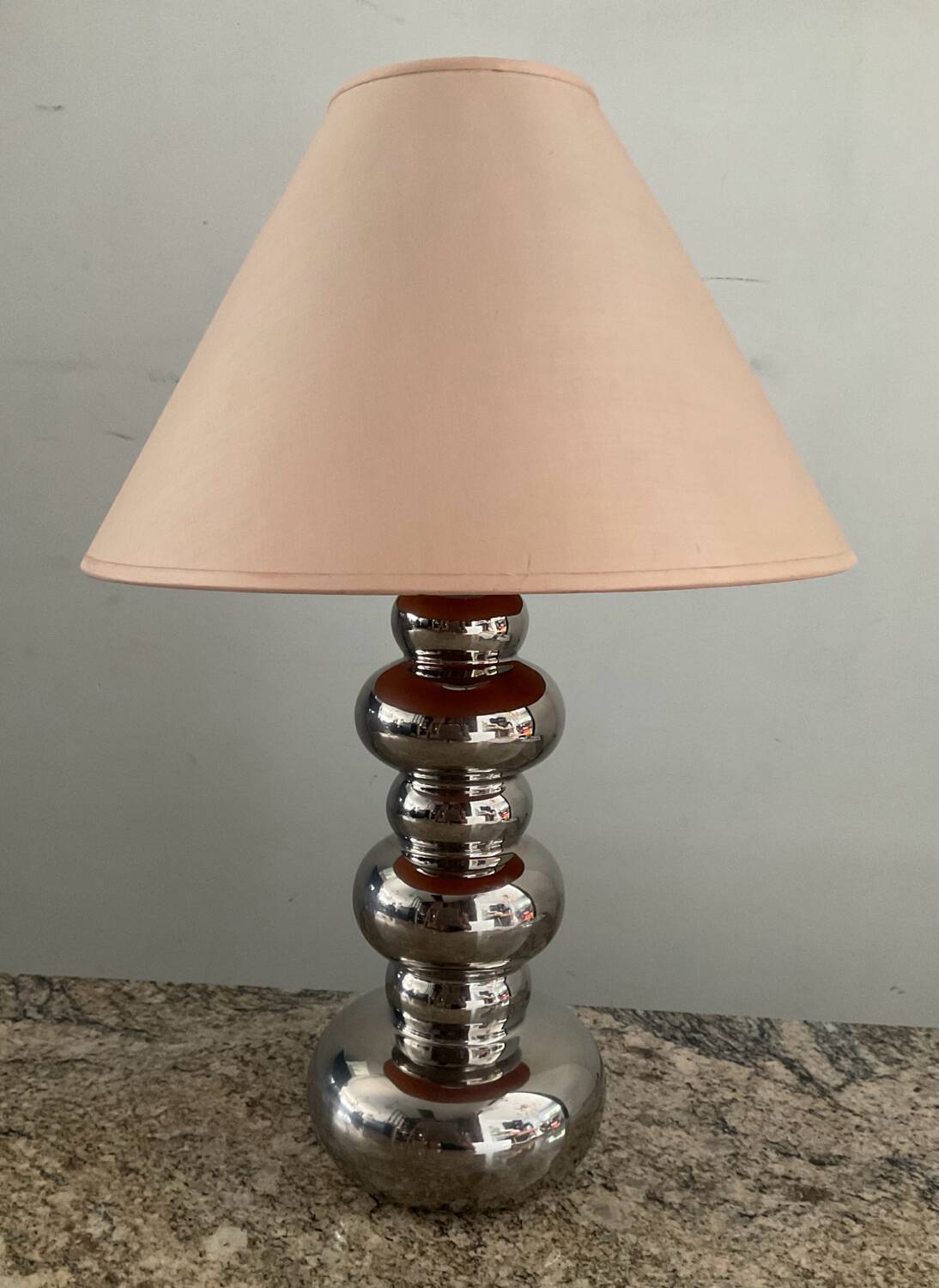 Vintage chrome ceramic lamp