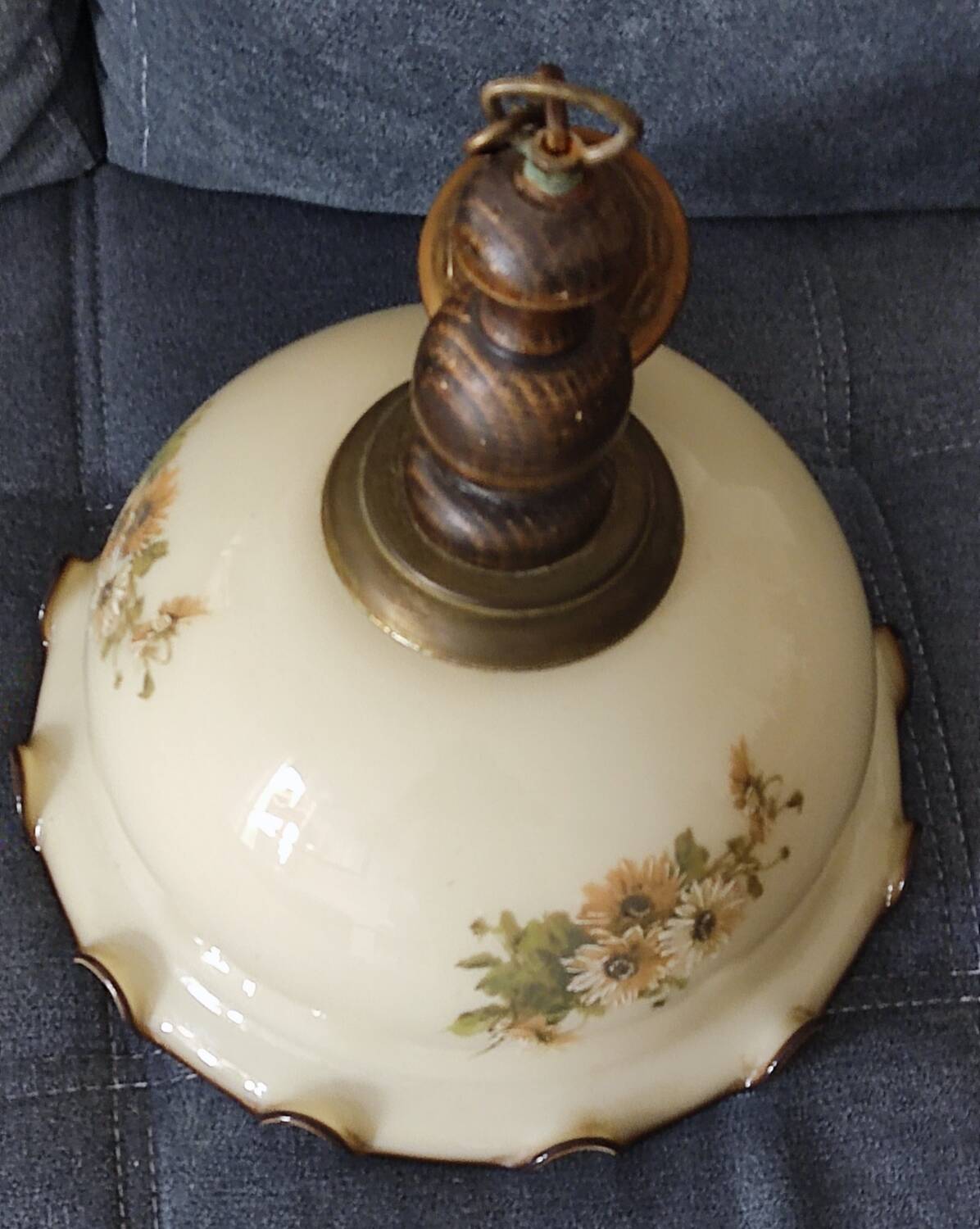 Vintage Scalloped Edge Glass Chandelier