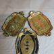 Lot de 3 plateaux florentins vintage en bois doré