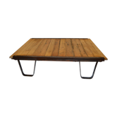 Table basse palette industrielle en fer et bois