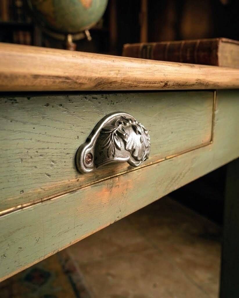 Solid oak farmhouse table "raw" 247x89, "chocolate oak" top
