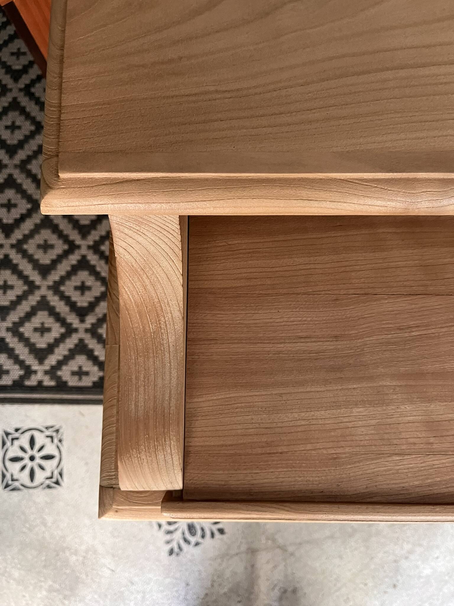 Bureau secrétaire console bois clair vintage Alphonse avec tiroir