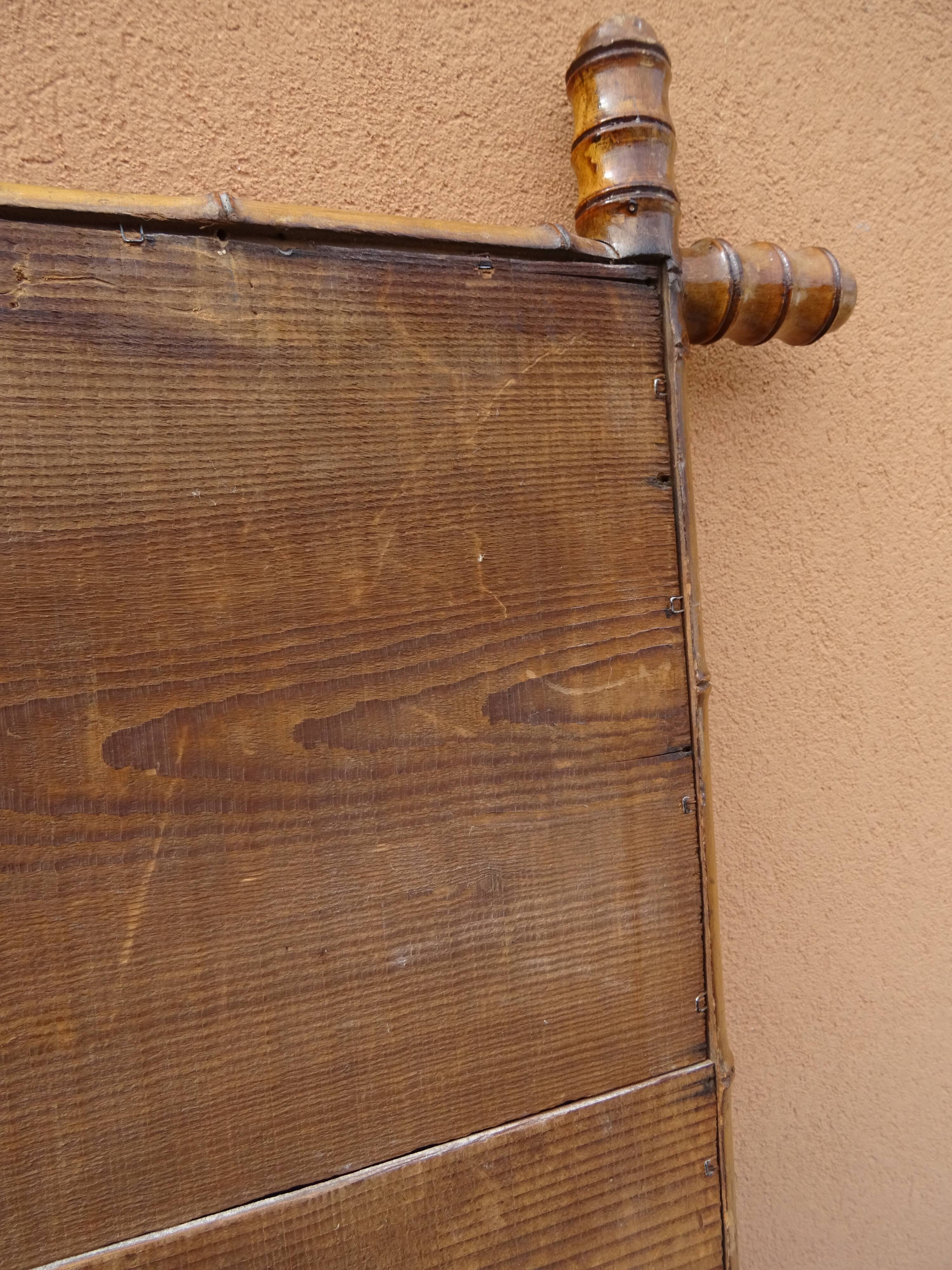 Old wood mirror bamboo 76 x 60 cm