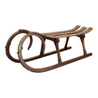 1930s Czech Oak Art Deco Sled
