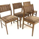 Set of 4 Scandinavian beech chairs, Sweden, 1960