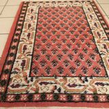 Tapis vintage fait main Indo-Seraband en laine rouge (62cm x 90cm)
