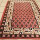 Tapis vintage fait main Indo-Seraband en laine rouge (62cm x 90cm)