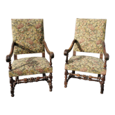 Pair of armchairs style Louis XIII
